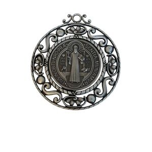 Silver Saint Benedict Medal Pendant